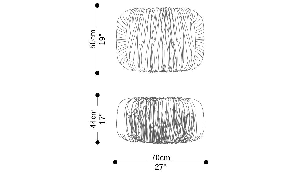 Image of the main dimensions of the product